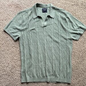 Brooks Brothers Sage Cable Knit Polo